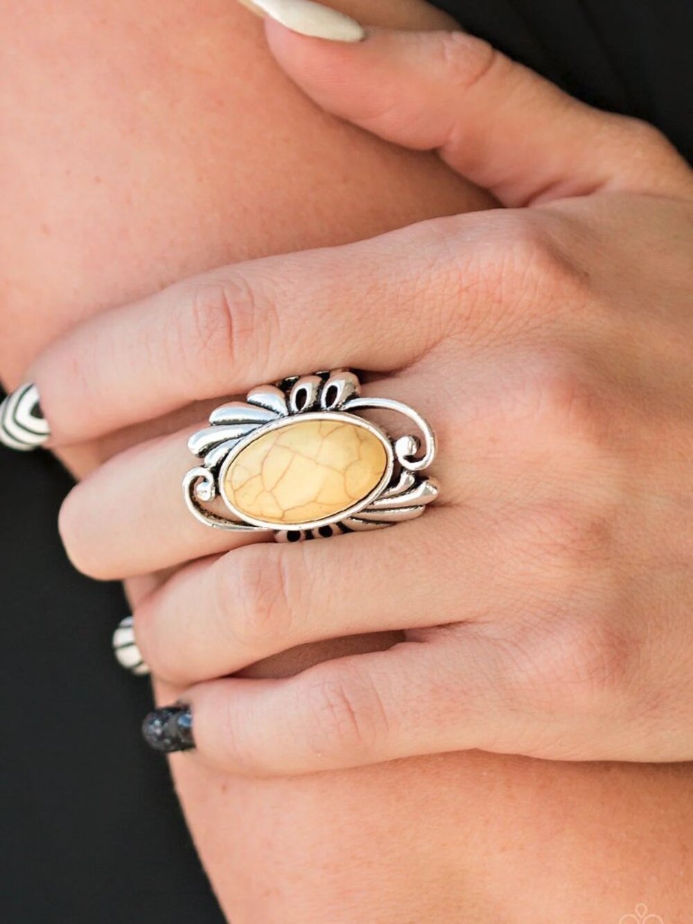Paparazzi Jewelry Accessories - Sedona Sunset - Yellow Ring - Vintage